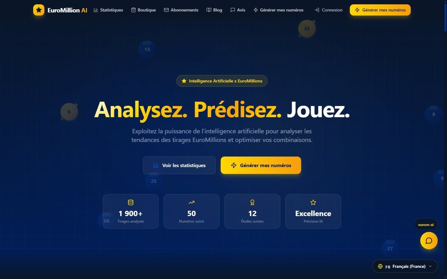 Capture d’écran de EuroMillion AI