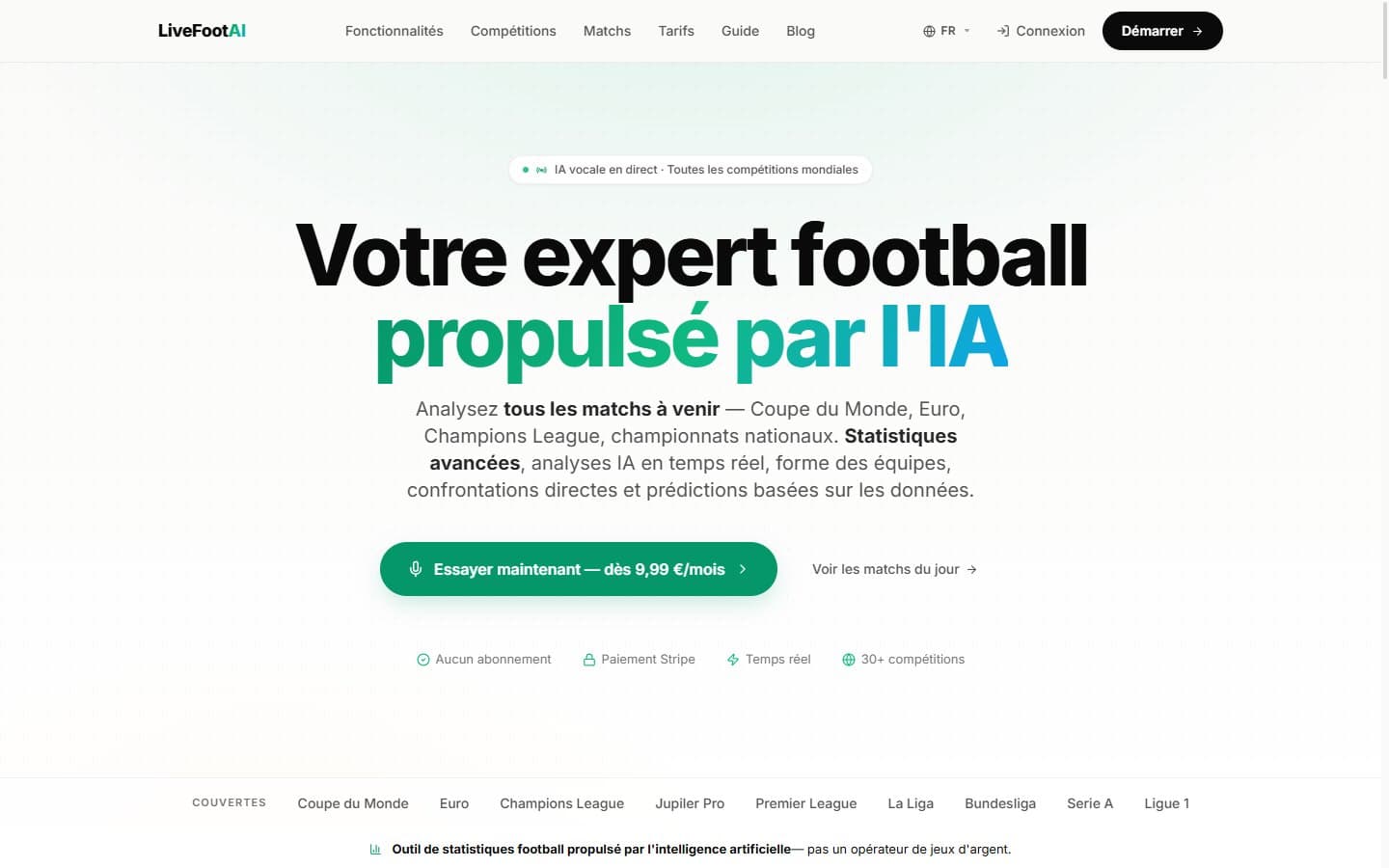 Capture d’écran de LiveFootAI