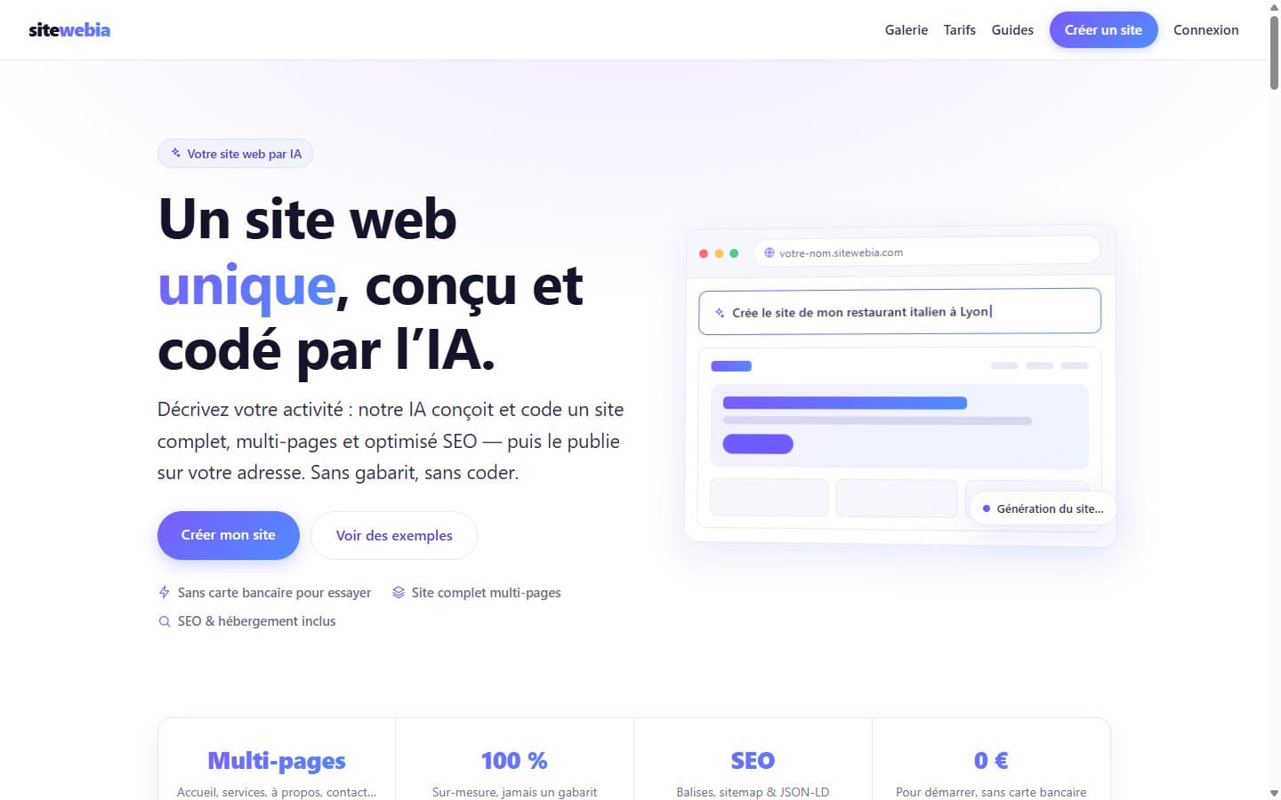 Capture d’écran de Sitewebia